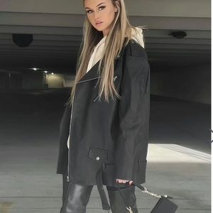 Oversized Biker Moto Jacket